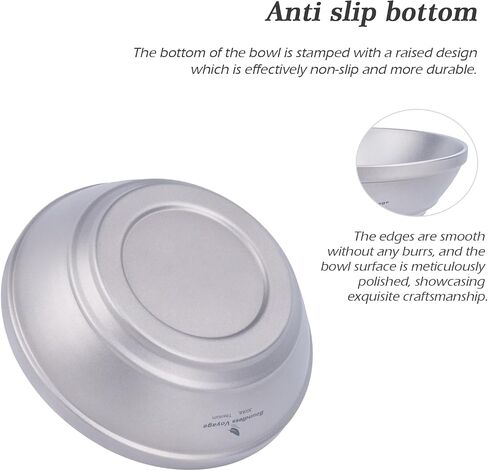 iBasingo 300ml /10.12 fl.oz Titanium Double Walled Bowl Heat Insulation Durable Soup Bowl Rice Oatmeal bowl Outdoor Camping Ultralight Portable Tableware Ti1082T in Saudi Arabia