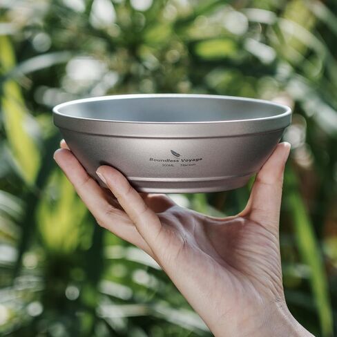 iBasingo 300ml /10.12 fl.oz Titanium Double Walled Bowl Heat Insulation Durable Soup Bowl Rice Oatmeal bowl Outdoor Camping Ultralight Portable Tableware Ti1082T in Saudi Arabia