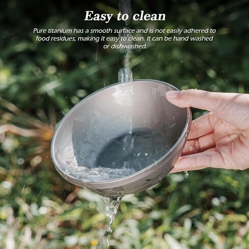 iBasingo 300ml /10.12 fl.oz Titanium Double Walled Bowl Heat Insulation Durable Soup Bowl Rice Oatmeal bowl Outdoor Camping Ultralight Portable Tableware Ti1082T in Saudi Arabia