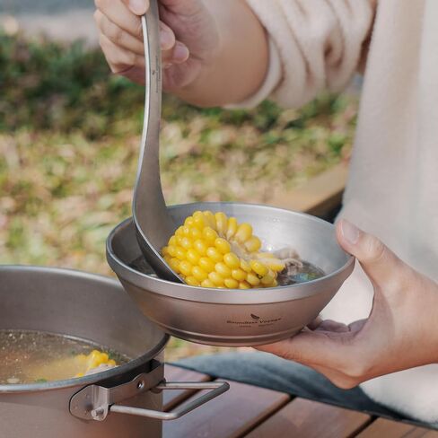 iBasingo 300ml /10.12 fl.oz Titanium Double Walled Bowl Heat Insulation Durable Soup Bowl Rice Oatmeal bowl Outdoor Camping Ultralight Portable Tableware Ti1082T in Saudi Arabia