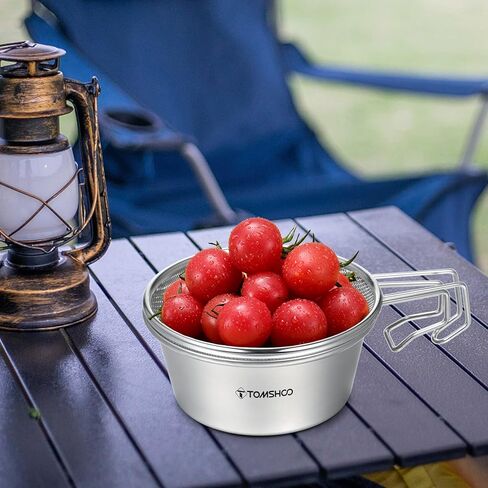 مجموعة أدوات المطبخ، وعاء كوب سييرا من الفولاذ المقاوم للصدأ مع مصفاة شبكية وغطاء للتخييم والمشي لمسافات طويلة وحقيبة الظهر in Kuwait