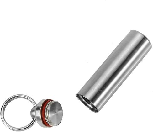Stainless Steel Survival Pill Storage, Air-Tight Waterproof Capsule Bottle with A Seal Ring for Putting Pills or Medicines Outdoor Camping Hiking in Saudi Arabia