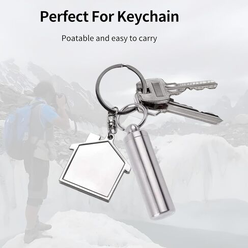 Stainless Steel Survival Pill Storage, Air-Tight Waterproof Capsule Bottle with A Seal Ring for Putting Pills or Medicines Outdoor Camping Hiking in Saudi Arabia