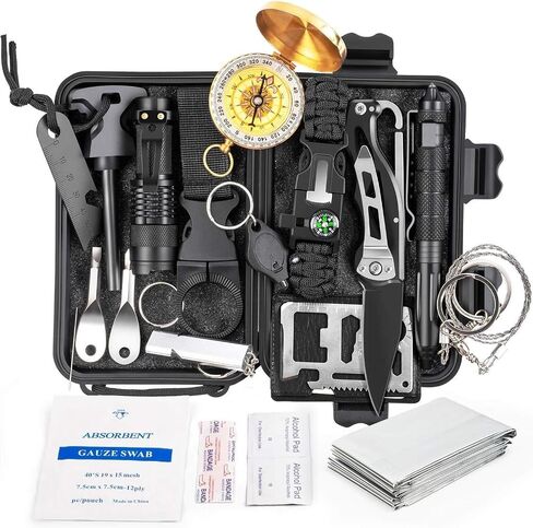 18-in-1 EDC Survival Kit with 30+ Functions for Urban EDC, Camping, Fishing, Hunting, Tactical, Emergency Preparedness & Response in Saudi Arabia