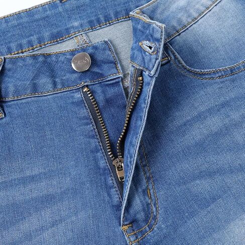 vanberfia Women Mid Waist Stretchy Patchwork Denim Pants Jeans… in Kuwait
