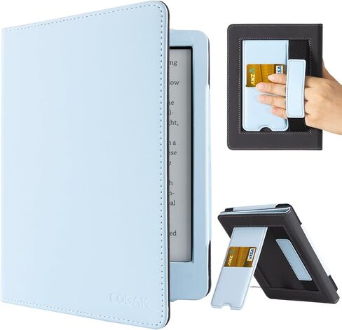 CoBak Case with Stand for Kindle Paperwhite - Durable PU Leather Cover with Auto Sleep Wake, Card Slot, Hand Strap Feature - Fits Kindle Paperwhite 11th Generation 6.8" Signature Edition 2021 Released in Saudi Arabia
