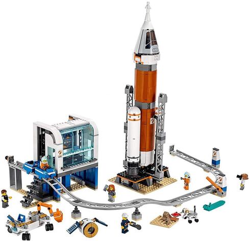 LEGO City Space Deep Space Rocket and Launch Control 60228 Model Rocket Building Kit with Toy Monorail, Control Tower and Astronaut Minifigures, Fun STEM Toy for Creative Play (837 Pieces) in Kuwait
