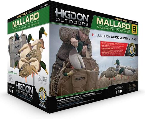 Higdon Outdoors Magnum Full-Body Mallard, Variety Pk, Flocked Heads + Bag, Multi in Saudi Arabia