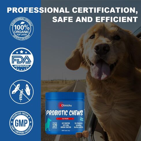 Probiotics for Dogs - Digestive Enzymes for Gut Flora, Digestive Health, Diarrhea & Bowel Support - Dog Supplement Soft Chew for Pet Immune System - Clinically Studied DE111 - Duck Flavor in Saudi Arabia