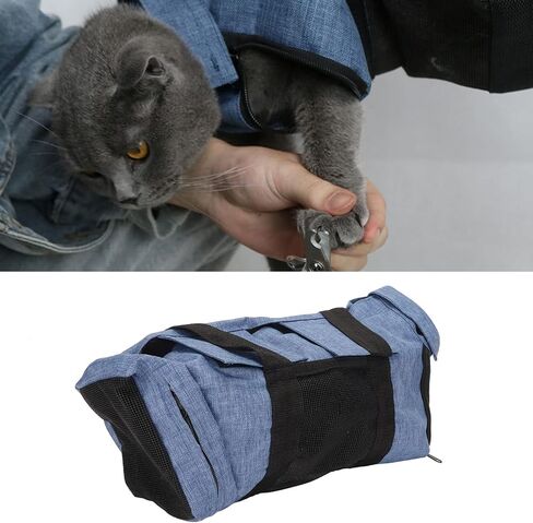 Zerodis Cat Grooming Carry Bag قابل للتعديل محيط الرقبة تنفس طوي المحمولة الحيوانات الأليفة الاستحمام القط الاستمالة حقيبة النسيج ضبط النفس قابل للتعديل لينة شبكة القط غسل حقيبة دش in Kuwait