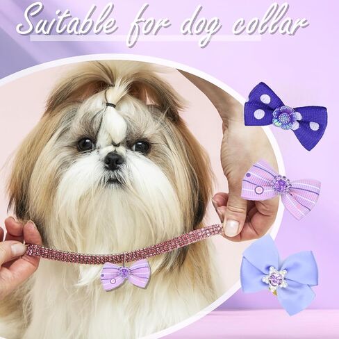 12 Pcs Small Dog Hair Bows with Rubber Bands Bowknot Dog Hair Accessories for Puppy Kitten (Pink) in Saudi Arabia