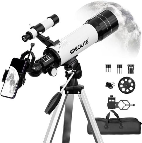 Telescope for Adults and Kids, 70mm Aperture 360mm Refractor Telescope for Astronomy Beginners(14.5x-108x), Portable Travel Telescope with Phone Adapter, Tripod and Carry Bag in Kuwait