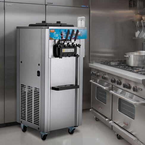 VEVOR Commercial Ice Cream Maker, 10-20L/H Yield Countertop Soft Serve Machine, 1000W, with 4.5L Hopper 1.6L Cylinder Touch Screen Puffing Shortage Alarm, Frozen Yogurt Maker for Café Snack Bar in Saudi Arabia