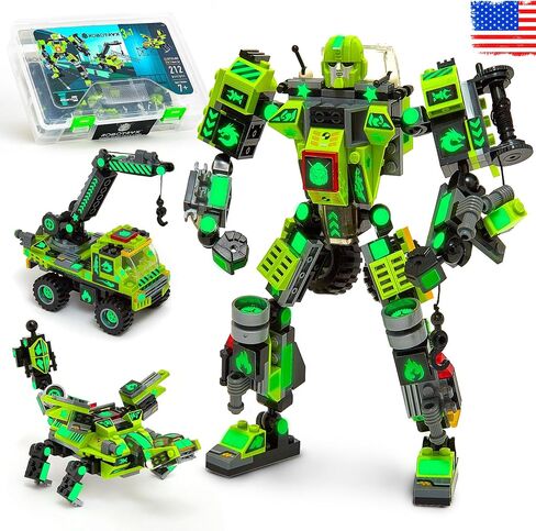 Robot Building Toy Gift for Boys, Perfect STEM Gift for Builders Ages 6, 7, 8, 9, and 10 Year Olds, Blue SnabGlider (246 Pcs) Robotryx by JitteryGit in Saudi Arabia