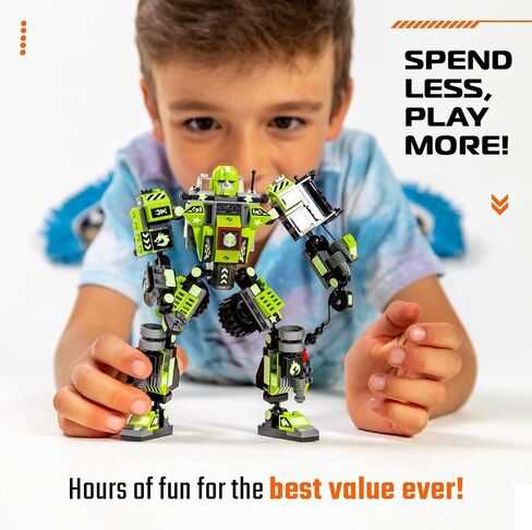 Robot Building Toy Gift for Boys, Perfect STEM Gift for Builders Ages 6, 7, 8, 9, and 10 Year Olds, Blue SnabGlider (246 Pcs) Robotryx by JitteryGit in Saudi Arabia