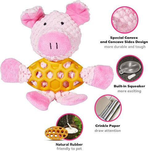 Dog Toys Cute Squeaky Pig,Plush Puppy Chewing Toys with Soft Material,Fun for Puppies and Small Medium Dogs Indoor,Pink in Saudi Arabia