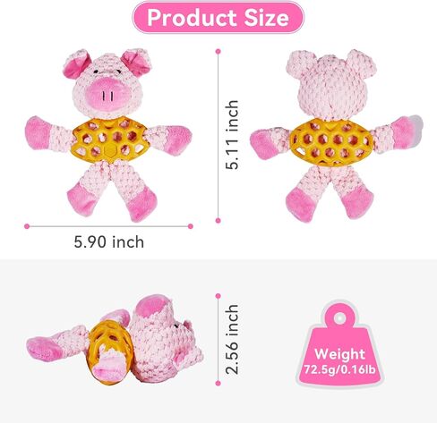 Dog Toys Cute Squeaky Pig,Plush Puppy Chewing Toys with Soft Material,Fun for Puppies and Small Medium Dogs Indoor,Pink in Saudi Arabia