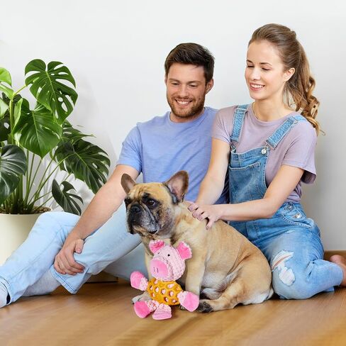 Dog Toys Cute Squeaky Pig,Plush Puppy Chewing Toys with Soft Material,Fun for Puppies and Small Medium Dogs Indoor,Pink in Saudi Arabia