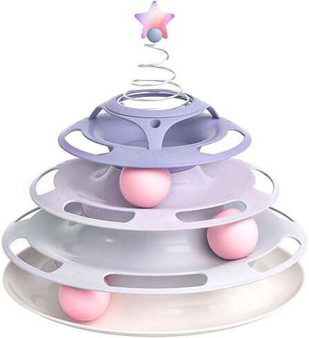 Free-Playing Star Cat Tower Purple, Cute and Interactive Cat Toy, Self Play Cat Toy for Endless Fun in Saudi Arabia