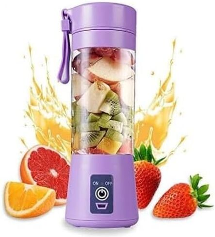 Portable Personal Blender, Mini Rechargeable USB Smoothie Maker, Stainless Steel Drink Mixer with Touch Screen Control (Purple), large in Saudi Arabia