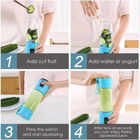 Portable Personal Blender, Mini Rechargeable USB Smoothie Maker, Stainless Steel Drink Mixer with Touch Screen Control (Purple), large in Saudi Arabia