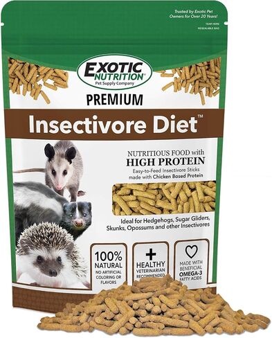 Premium Insectivore Diet (2.5 lb.) - Healthy Nutritious Chicken Based High Protein Pellet Diet - for Sugar Gliders, Hedgehogs, Opossums, Skunks & Other Insectivores in Saudi Arabia