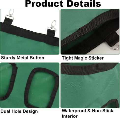 4 PCS Rabbit Hay Feeder Bag, 2 Holes Guinea Pig Hay Feeder, Hanging Rabbit Hay Feeder Bag, Bunny Hay Feeders for Rabbits Guinea Pigs Chinchillas Small Pets (Black & Green) in Saudi Arabia