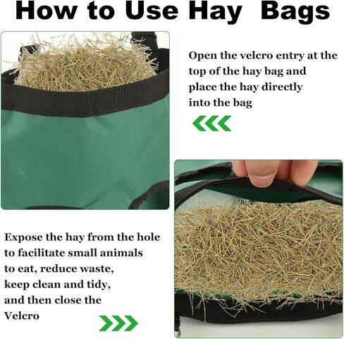 4 PCS Rabbit Hay Feeder Bag, 2 Holes Guinea Pig Hay Feeder, Hanging Rabbit Hay Feeder Bag, Bunny Hay Feeders for Rabbits Guinea Pigs Chinchillas Small Pets (Black & Green) in Saudi Arabia