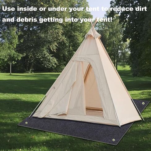 سجادة تخييم لأرضية الخيمة، بطانية أرضية الخيمة مع حزام و4 أوتاد للخيمة، 6.2 × 5 قدم، نزهة خارجية مقاومة للماء، متينة وخفيفة الوزن وناعمة ومريحة وقابلة للغسل in Kuwait