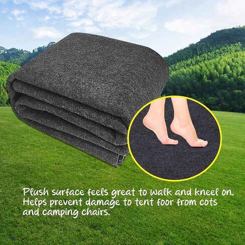 سجادة تخييم لأرضية الخيمة، بطانية أرضية الخيمة مع حزام و4 أوتاد للخيمة، 6.2 × 5 قدم، نزهة خارجية مقاومة للماء، متينة وخفيفة الوزن وناعمة ومريحة وقابلة للغسل in Kuwait