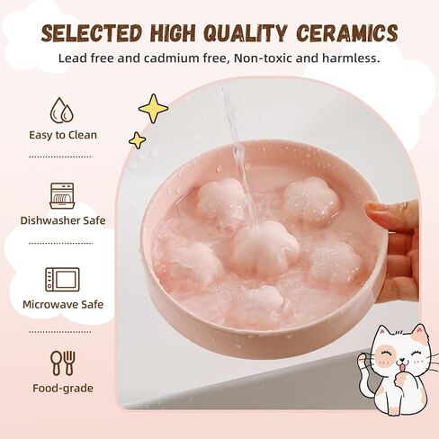 وعاء تغذية بطيء للقطط من السيراميك - وعاء للقطط بطيء الأكل مضاد للقيء - طبق طعام للقطط بألوان الباستيل - وعاء تغذية للقطط لطيف بلوم - طبق متاهة ممتعة للأكل السريع - آمن للاستخدام في غسالة الأطباق - 6 أونصة - أزرق شاحب in Kuwait