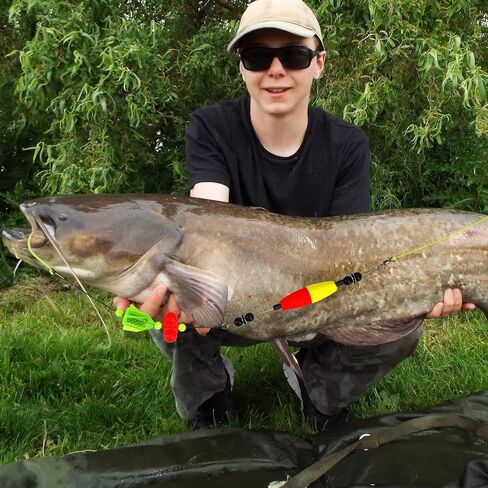 THKFISH Catfish Rigs Fishing Rigs, 5PCS Bank Fishing Catfishing Tackle,Catfishing Tackle Floats with Rattler Catfishing Equipment, 6/0 8/0 10/0 Circle Hooks 50-70 LB Wire Fishing line with Snaps in Saudi Arabia