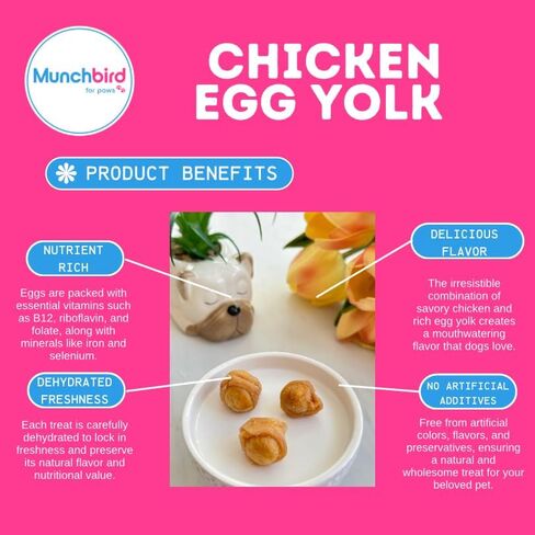 Dehydrated Chicken Jerky Wrapped Egg Yolk Dog Treats, 100% Egg Yolk, Food Topper for Dogs, No Filler, Alternative to Freezed Dried Quail Egg Yolk, 7 OZ (Pack of 20 to 30 Egg yolks) in Saudi Arabia