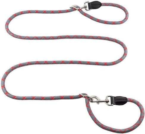 Dos & Nueve, Multi-Functional Double Lock Dog Leash, 8-in-1 Hand Free Dual Dog Leash (Red-Gray) in Saudi Arabia