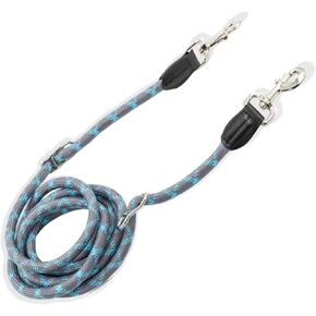 Dos & Nueve, Multi-Functional Double Lock Dog Leash, 8-in-1 Hand Free Dual Dog Leash (Red-Gray)