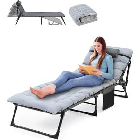 Sportneer Camping Cot, Camping Cots for Adults with Mattress Max Load 450 LBS Heavy Duty Portable Sleeping Folding Bed with Padded for Camping Tent Office Outdoor Travel Sleep Over