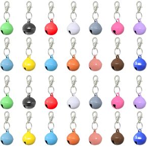 Honbay 28PCS Cat Dog Collar Bells Jingle Bell Colourful Small Pet Bells with Lobster Claw Clasp Pet Collar Charms Accessories Festival Party DIY Crafts Decoration - 14 Colors
