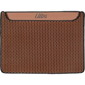 سجادة الترا لفضلات القطط، كبيرة مقاس 45.72 سم × 60.96 سم، طبقة مزدوجة مع جزء علوي ناعم على شكل قرص العسل وجزء سفلي مانع للتسرب، يمنع تتبع الفضلات، مضاد للانزلاق (بني) in Kuwait