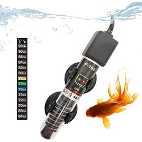 Mini Aquarium Heater,25W/50W Small Submersible Fish Tank Betta Heater Thermostat with Free Thermometer Sticker, Under 6 Gallon Fish Tanks (25 W)