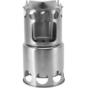 Camping Stove, Stainless Steel Wood Burning Stove Mini Backpacking Wood Stove with Bag for Camp Hiking Picnic BBQ