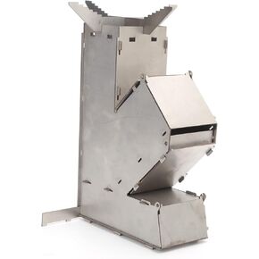 Rocket Stove Backpacking Stove, Portable Stainless Steel Rocket Stove for Backpacking - Resistant and Convenient Detachable Mini Wood Stove