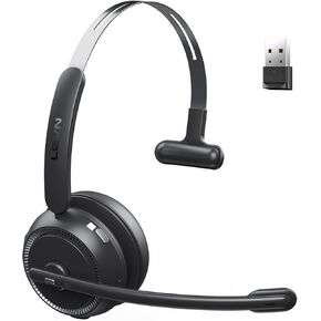 Wireless Headset with Mic for Work, Bluetooth Headset with Microphone(AI Noise Cancelling), 65Hrs Working Time Wireless Headset with Microphone for Work from Home/Call Center/PC/Computer/Teams in Kuwait