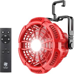 Hipoke Cordless Portable Fan Powered by Milwaukee M18 18V Lithium-ion Battery, Handheld Fan with 9W LED Light, USB Port, Rechargeable fan for Camping Tent Office Travel, Milwaukee Tools Summer Gift