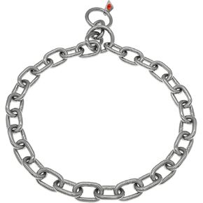 Herm Sprenger Extra Strong 5.0 mm Stainless Steel Fur Saver Dog Collar with Medium Links Professional Training Collar for Medium Large Dogs No-Pull Correction Slip Chain Made in Germany (30in (77cm))