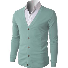 H2H Mens Casual Slim Fit Cardigans V-Neck Basic Designed Long Sleeve Button Down in Saudi Arabia