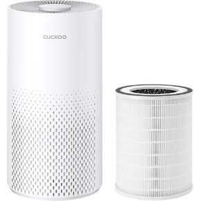 جهاز تنقية الهواء CUCKOO مع فلتر HEPA ثلاثي المراحل H13 لغرفة النوم والمكتب (227 قدم مربع)، مرشحات الكربون المنشط 99.97% روائح، دخان، غبار، حبوب اللقاح، وبر الحيوانات الأليفة، أوضاع، LED، أبيض، CAC-10510FW in Kuwait