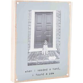 Mud Pie Acrylic Dog Frame, 8.5" x 6.75", White
