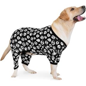 CuteBone Big Dog Clothes Pitbull Golden Retriever Post Surgery Suit Stretchy Calming Anxiety Pet Pajamas Shirts Shedding Suits Onesie for Medium/Large Sized Dogs Labrador Bully ZP01L