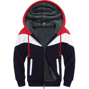 JACKETOWN Men's Heavyweight Fleece Hoodies full Zipper Thick Sherpa Lined Sweatshirt Wool Warm Coat