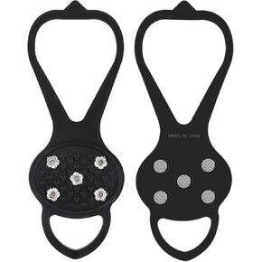 Universal Non Slip Gripper Spike, Ice Traction Cleats with Steel Studs Crampon, Walk Traction Cleat, Ice Snow Grips with 5 Steel Studs Cleats for Ice Sports Walking Running Hunting Fishing (Size L)